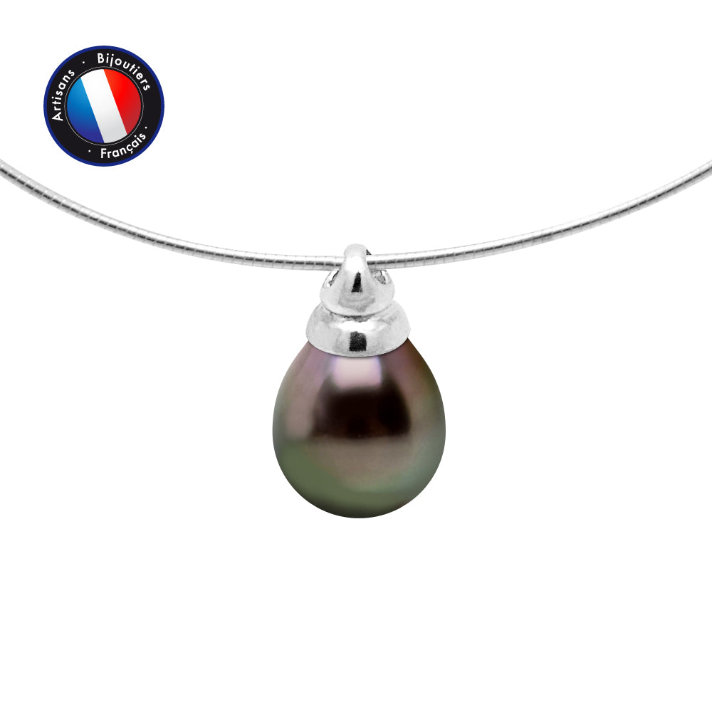 PERLINEA Collier Perle de Tahiti Bouton 8-9 mm - Argent 925 Millièmes