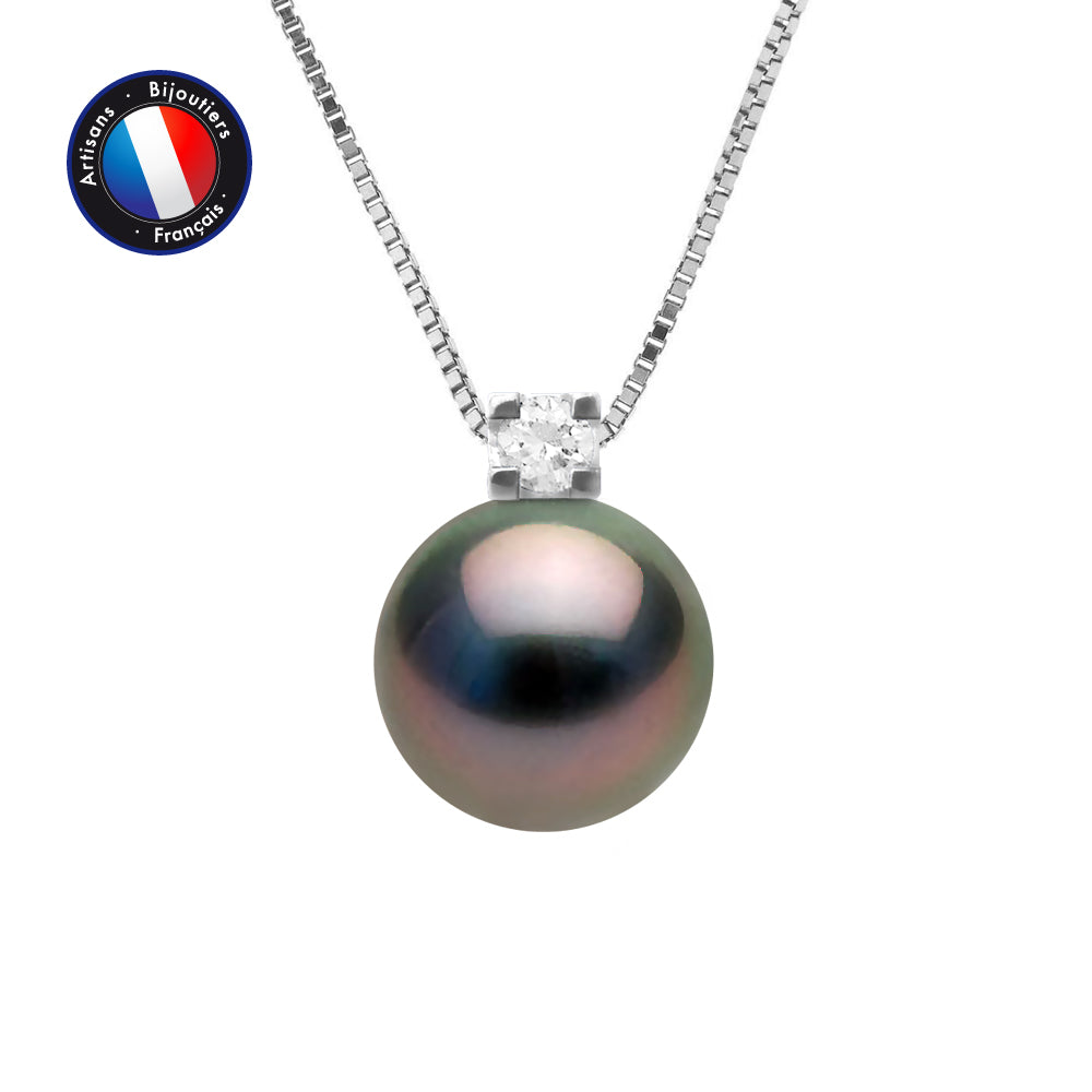 PERLINEA Collier Perle de Tahiti Ronde 8-9 mm - Argent 925 Millièmes