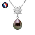 PERLINEA Collier Perle de Tahiti Poire 9-8 mm - Argent 925 Millièmes